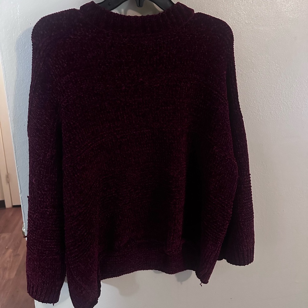 Main Strip Deep Red Knit Top